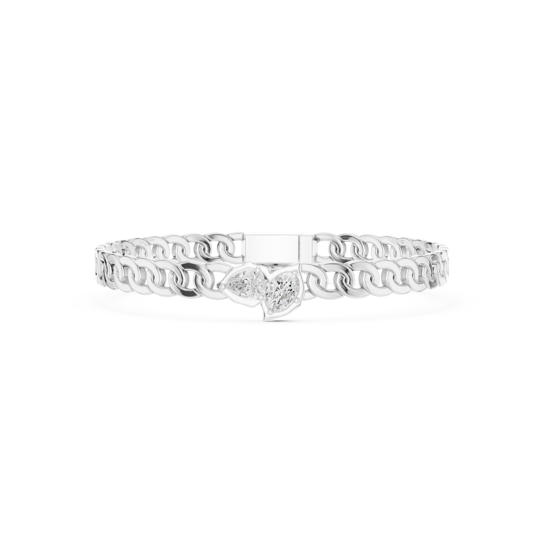 Curb Chain Station Men's Bracelet — 1.03ct