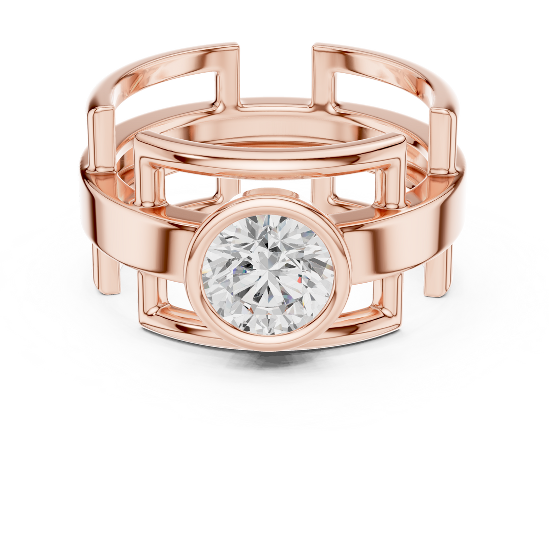 Crown Edge Mens Ring — 1.00ct