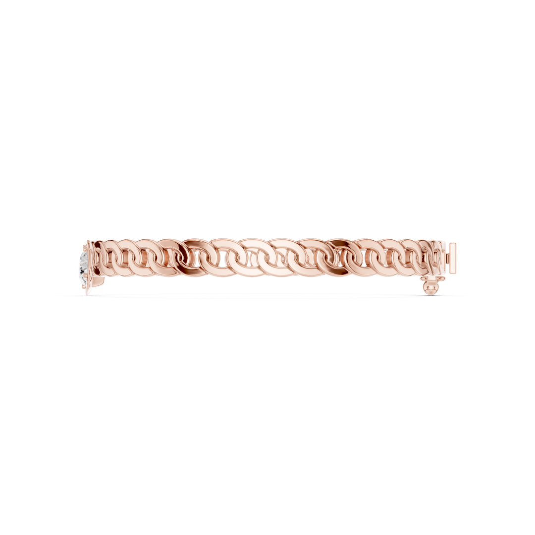 Curb Chain Station Men's Bracelet — 1.03ct