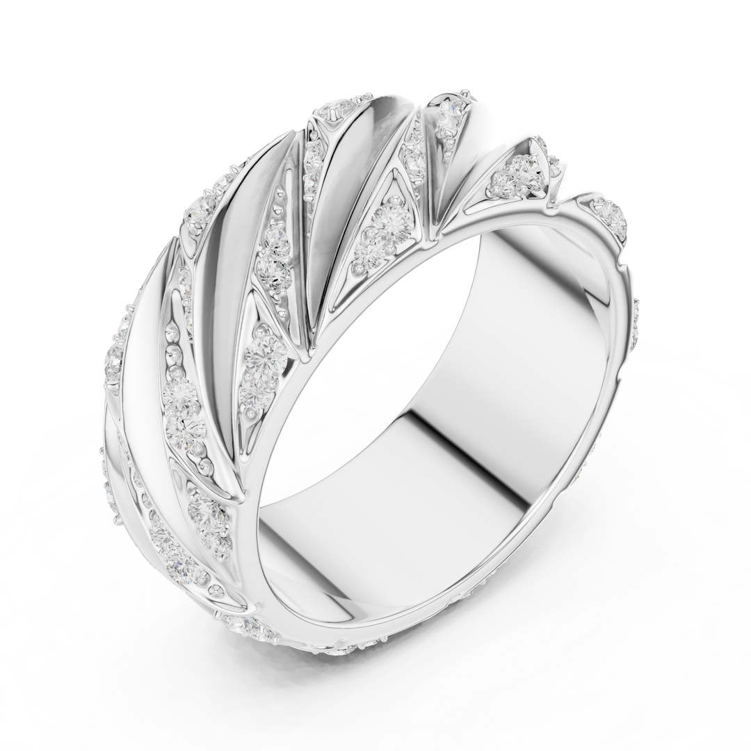Twisted Rope Mens Ring — 0.63ct