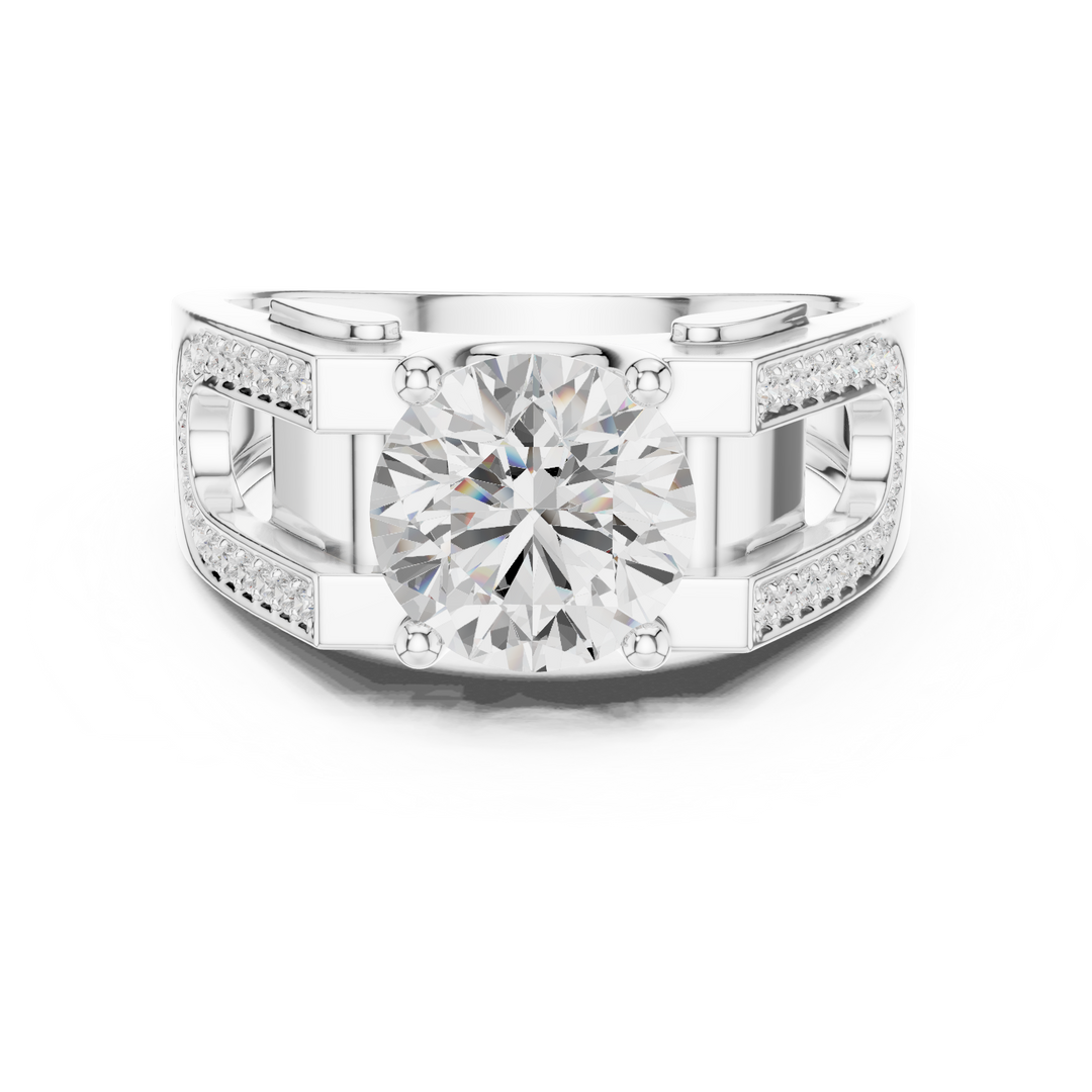 Pavé Split Shoulder Mens Ring — 1.69ct