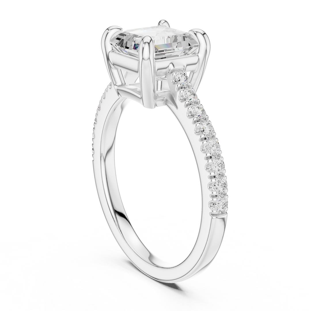 Deco 2.00ct Asscher Cut Diamond Ring