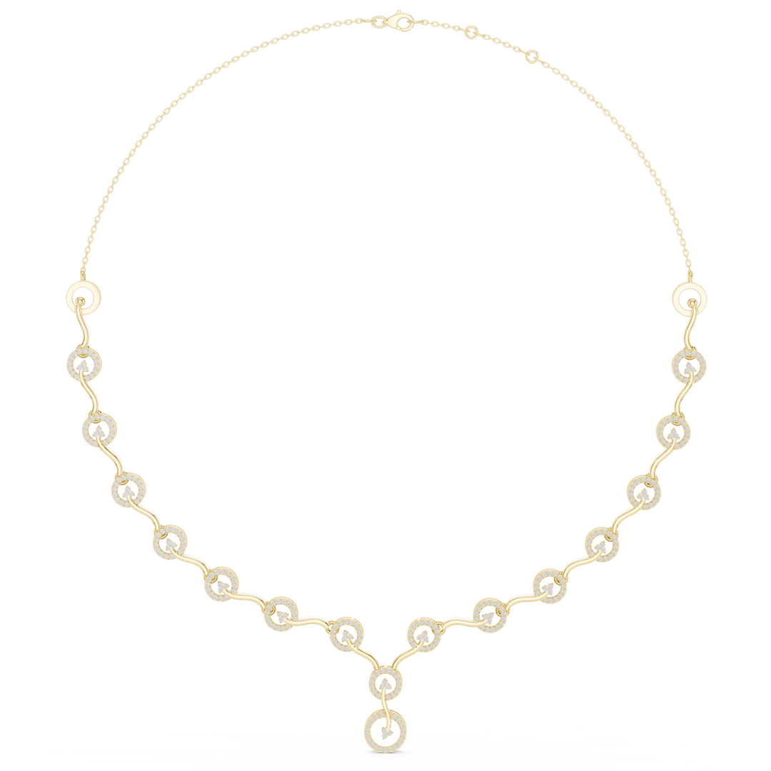 Circular Link Station Necklace — 1.47ct