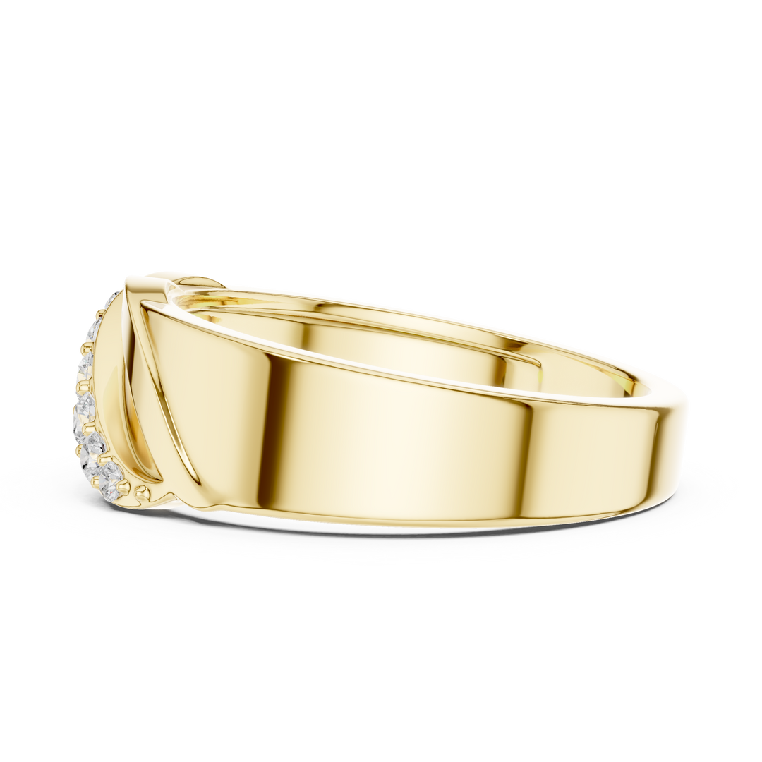 Graduated Diagonal Mens Ring — 0.14ct