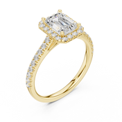 Solitaire Emerald Cut Diamond Accent Ring