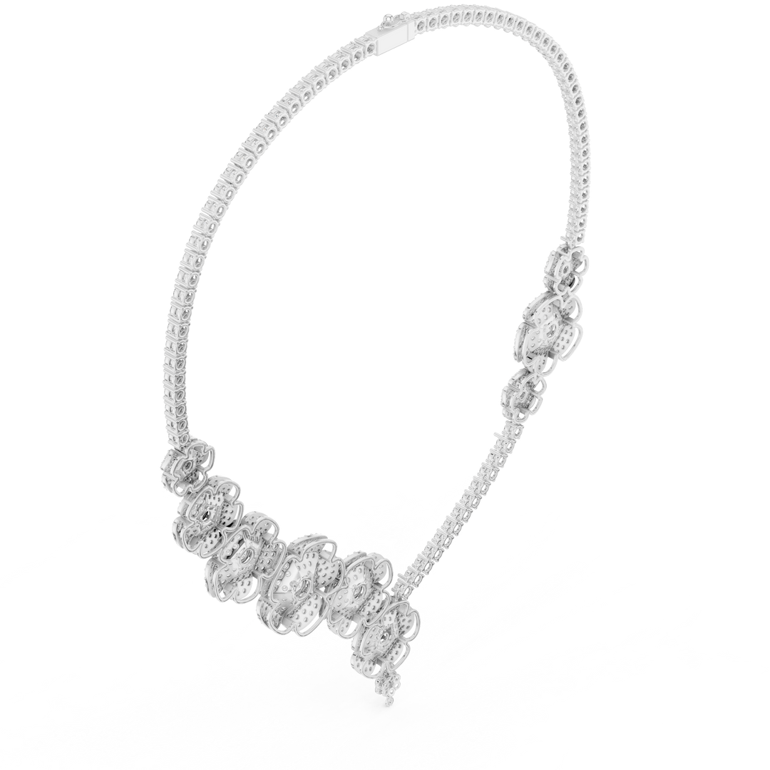 Grand Floral Statement Necklace — 18.60ct