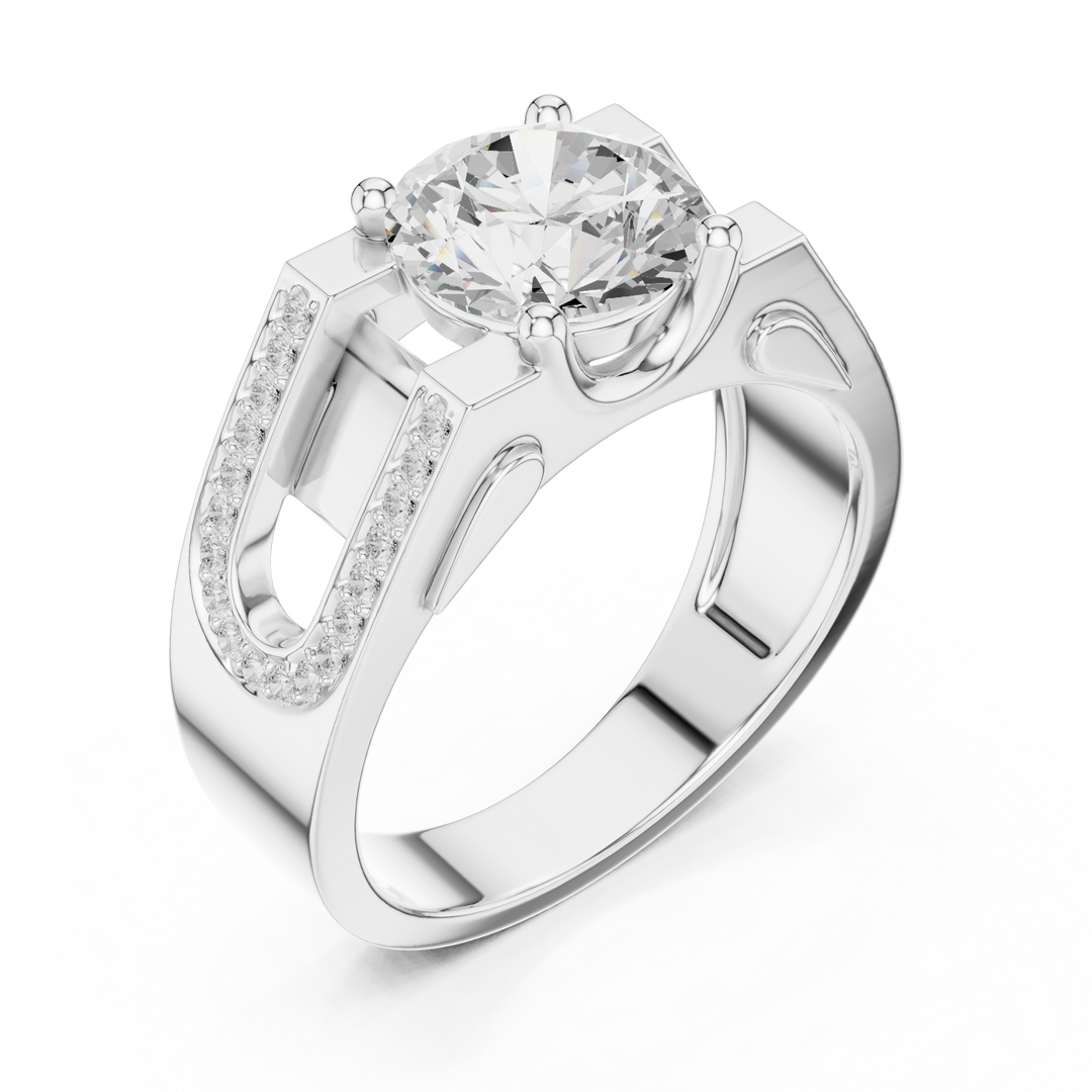Pavé Split Shoulder Mens Ring — 1.69ct