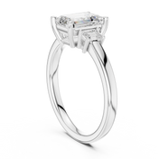 Élégance Emerald Three-Stone Diamond Ring