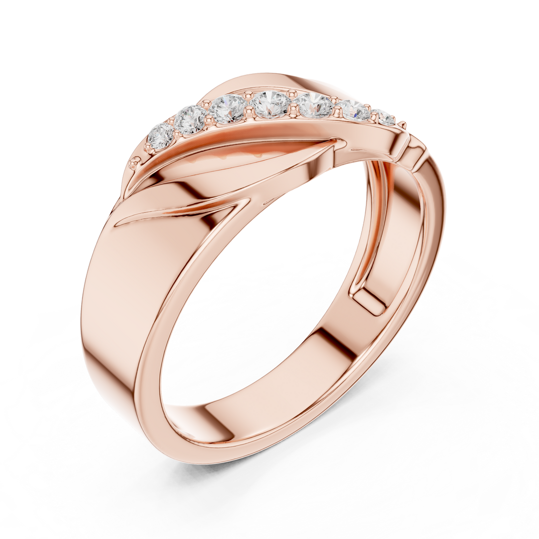 Graduated Diagonal Mens Ring — 0.14ct