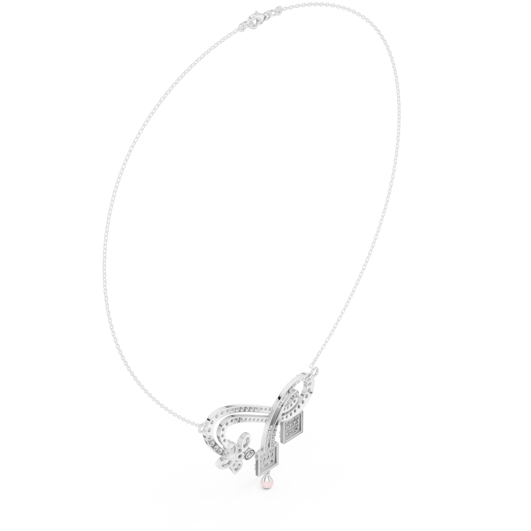 Ornate Scroll Floral Necklace — 3.01ct