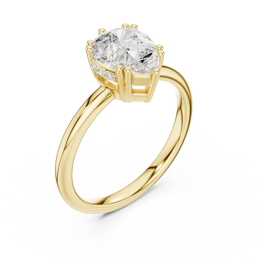 Petal Pear Shape Diamond Accent Ring