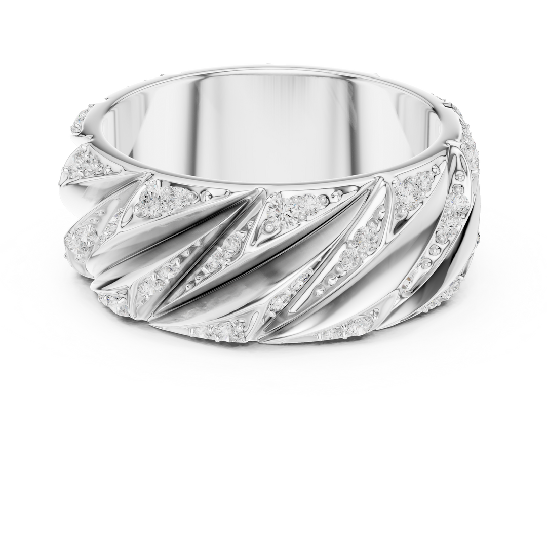Twisted Rope Mens Ring — 0.63ct