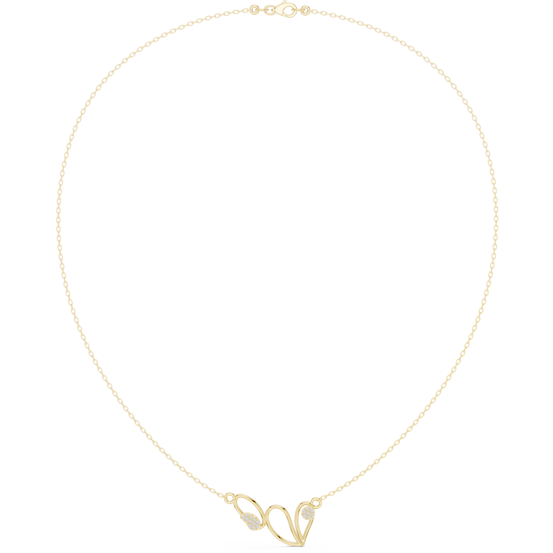 Open Heart Wirework Necklace — 0.09ct