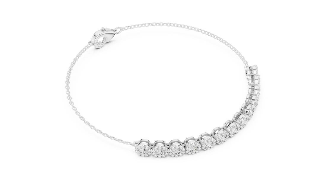 Diamond Cluster Charm Bracelet — 1.43ct