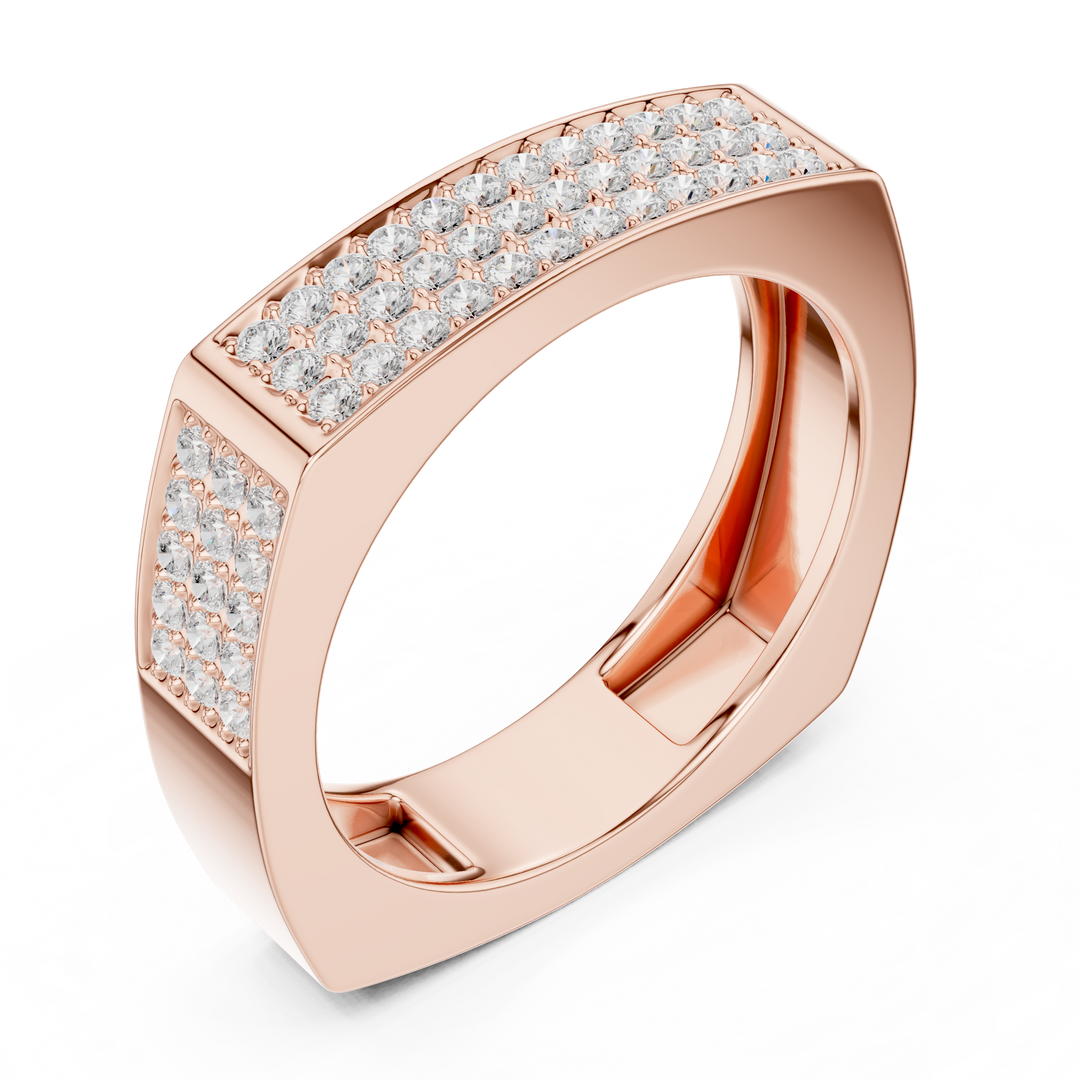 Pavé Surface Mens Ring — 0.53ct