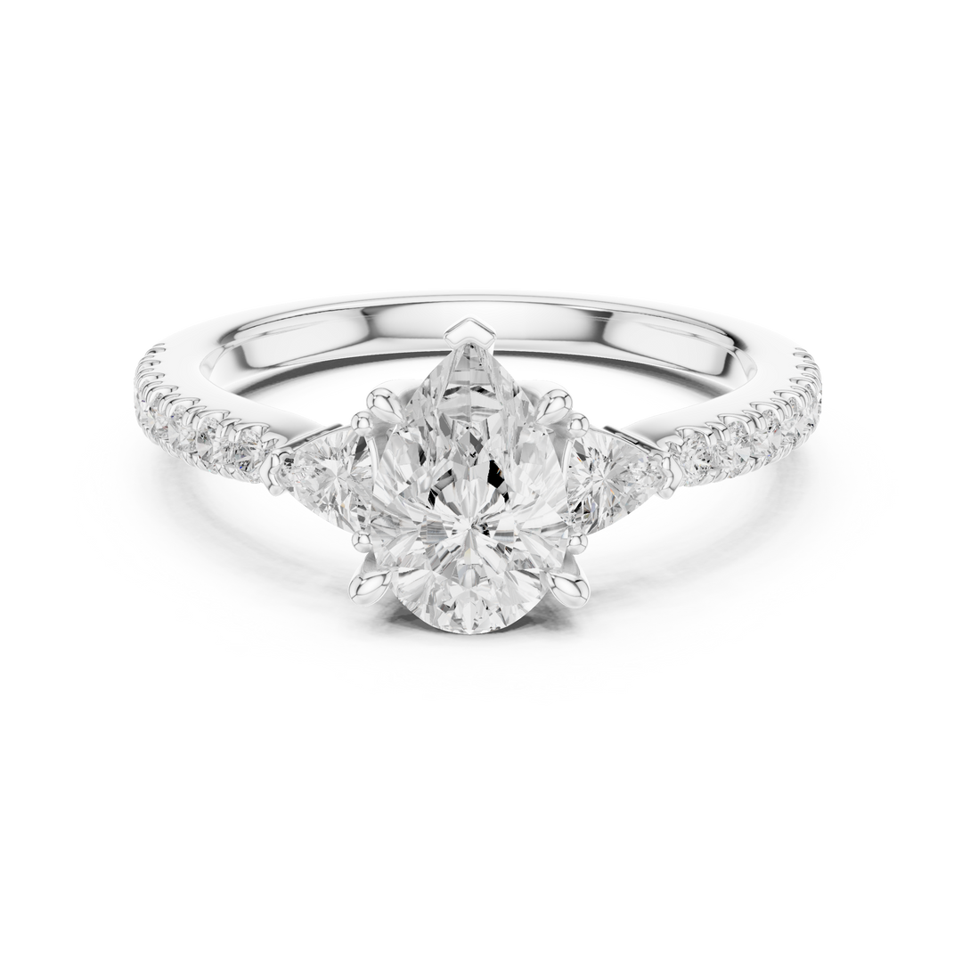Dewdrop Pear Cut Diamond Ring