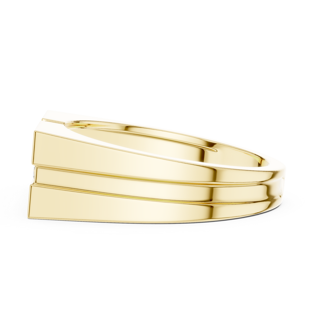Geometric Cluster Mens Ring — 0.22ct