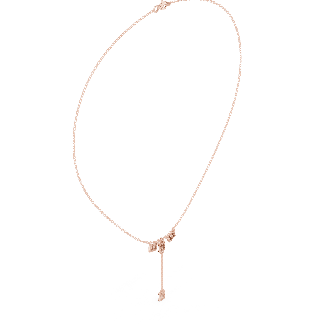 Architectural Y-Drop Necklace — 0.53ct