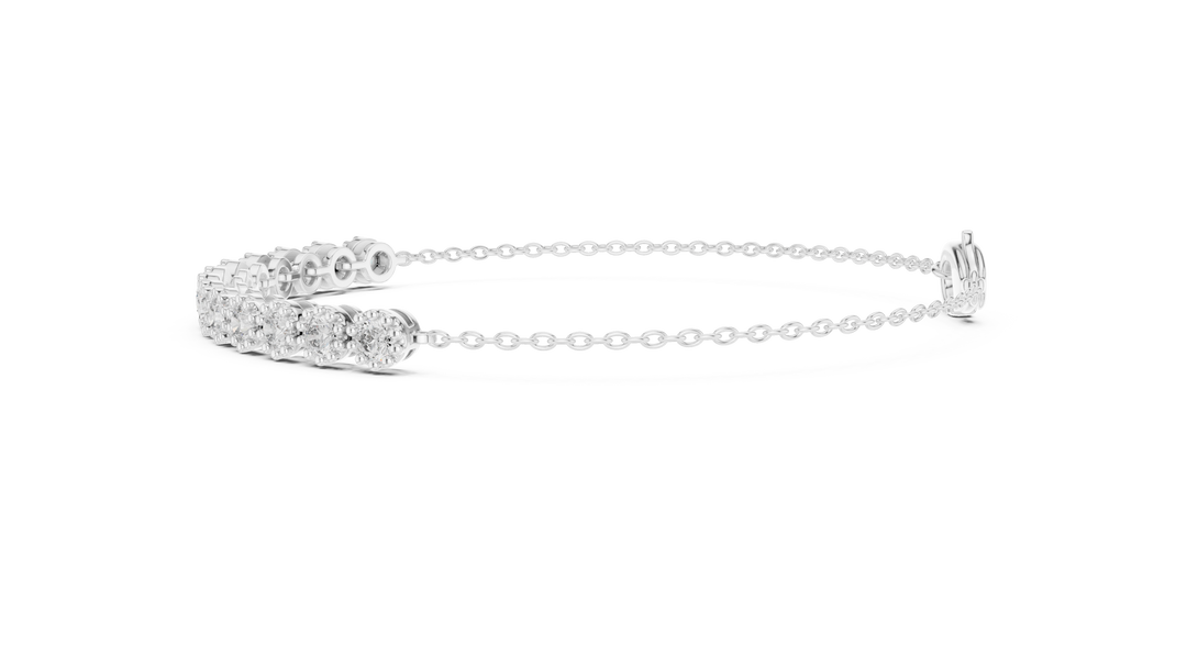 Diamond Cluster Charm Bracelet — 1.43ct