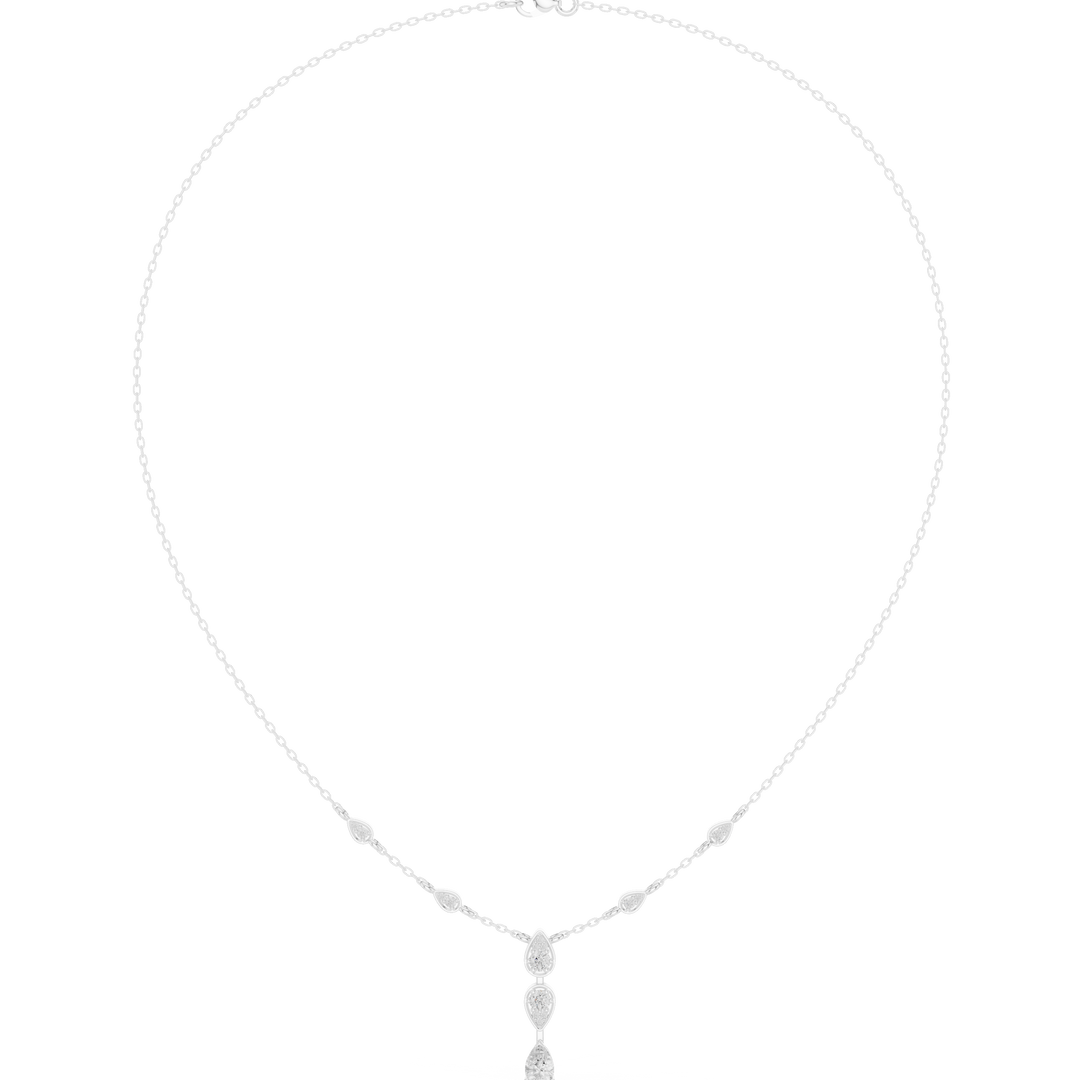 Pear Cluster Drop Necklace — 0.64ct