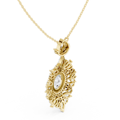 Floral Oval Drop Pendant — 7.82ct