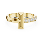 Cross Bar Mens Ring — 0.21ct