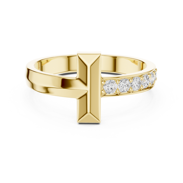 Cross Bar Mens Ring — 0.21ct