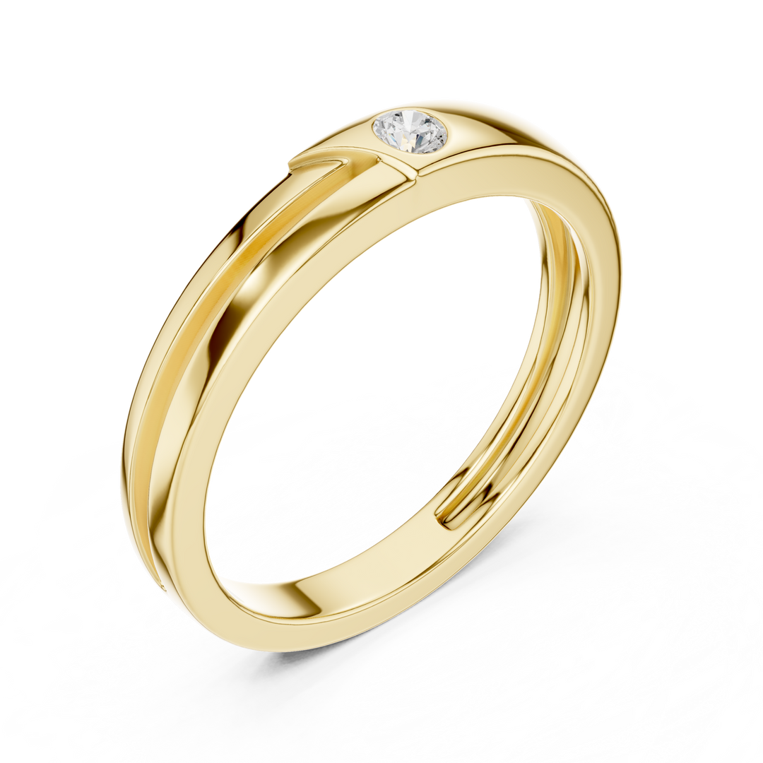 Flush Solitaire Mens Ring — 0.07ct