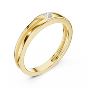 Flush Solitaire Mens Ring — 0.07ct