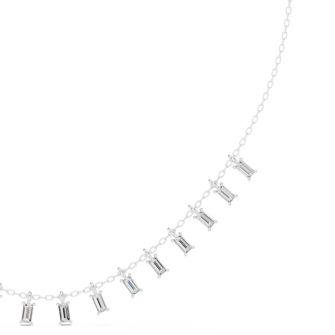 Graduated Baguette Tennis Necklace — 1.74ct