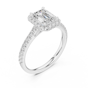 Solitaire Emerald Cut Diamond Accent Ring