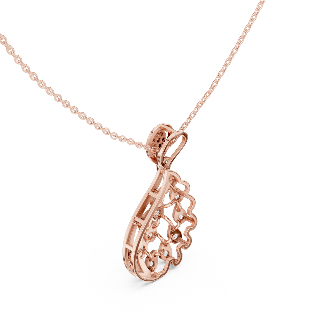 Triple Wire Teardrop Pendant — 0.69ct