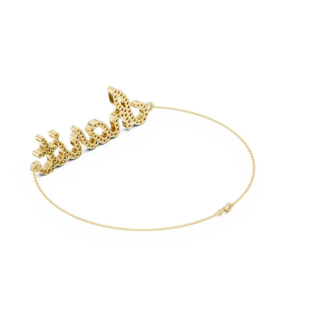 Script Nameplate Men's Bracelet — 0.85ct