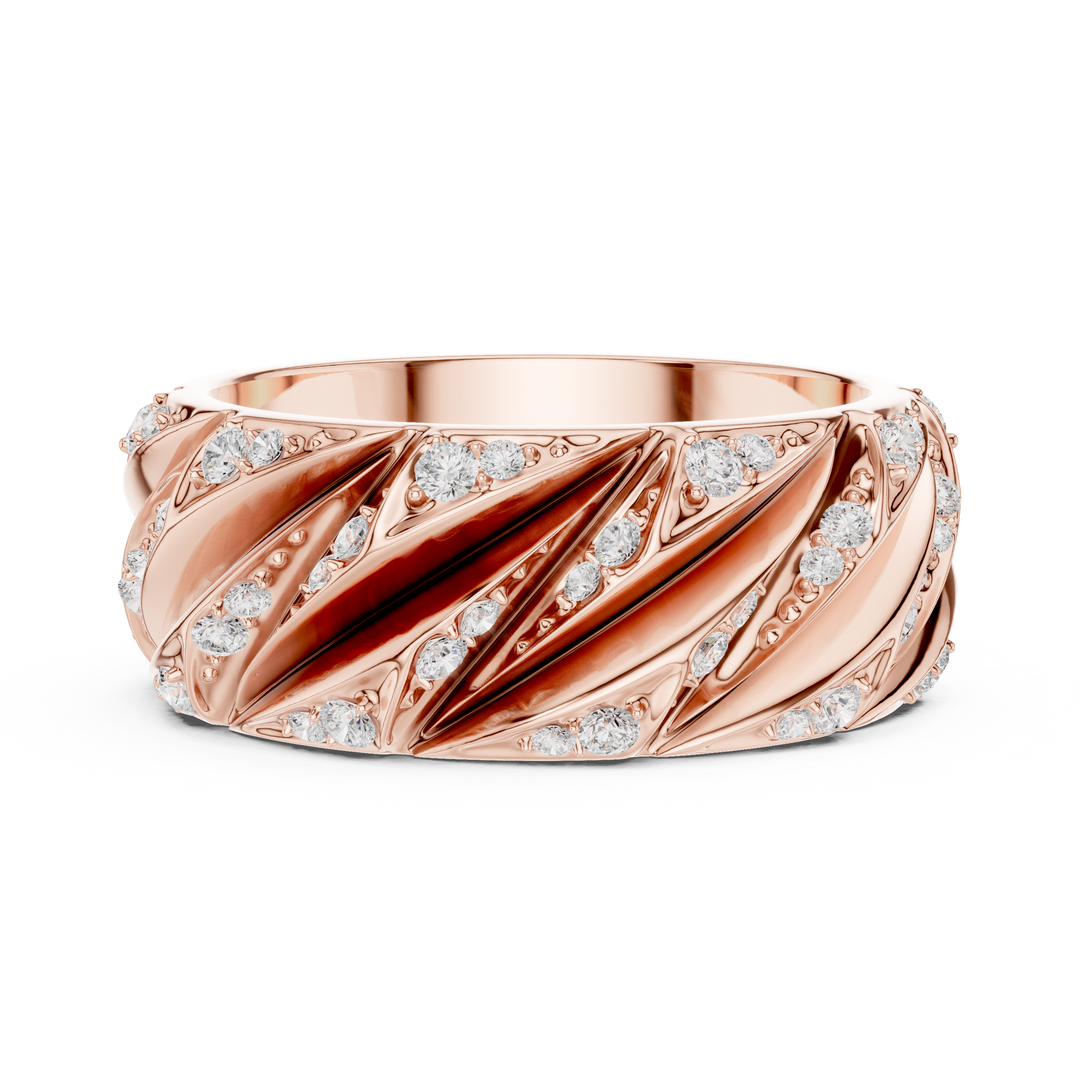 Twisted Rope Mens Ring — 0.63ct