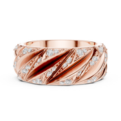 Twisted Rope Mens Ring — 0.63ct