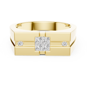 Geometric Cluster Mens Ring — 0.22ct