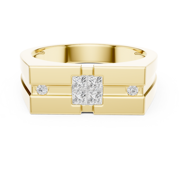 Geometric Cluster Mens Ring — 0.22ct