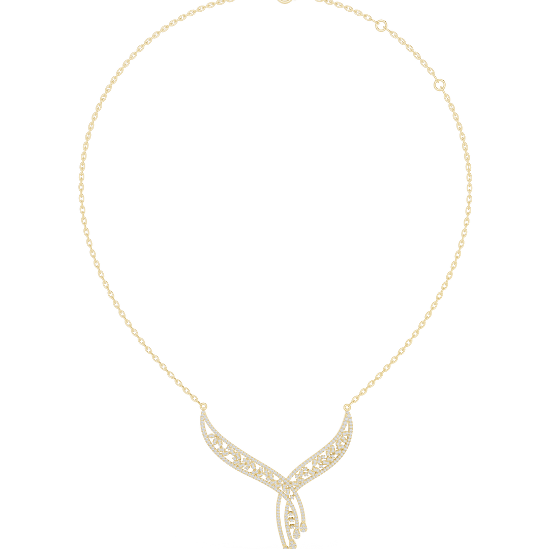 Crescent Wing Statement Necklace — 1.51ct