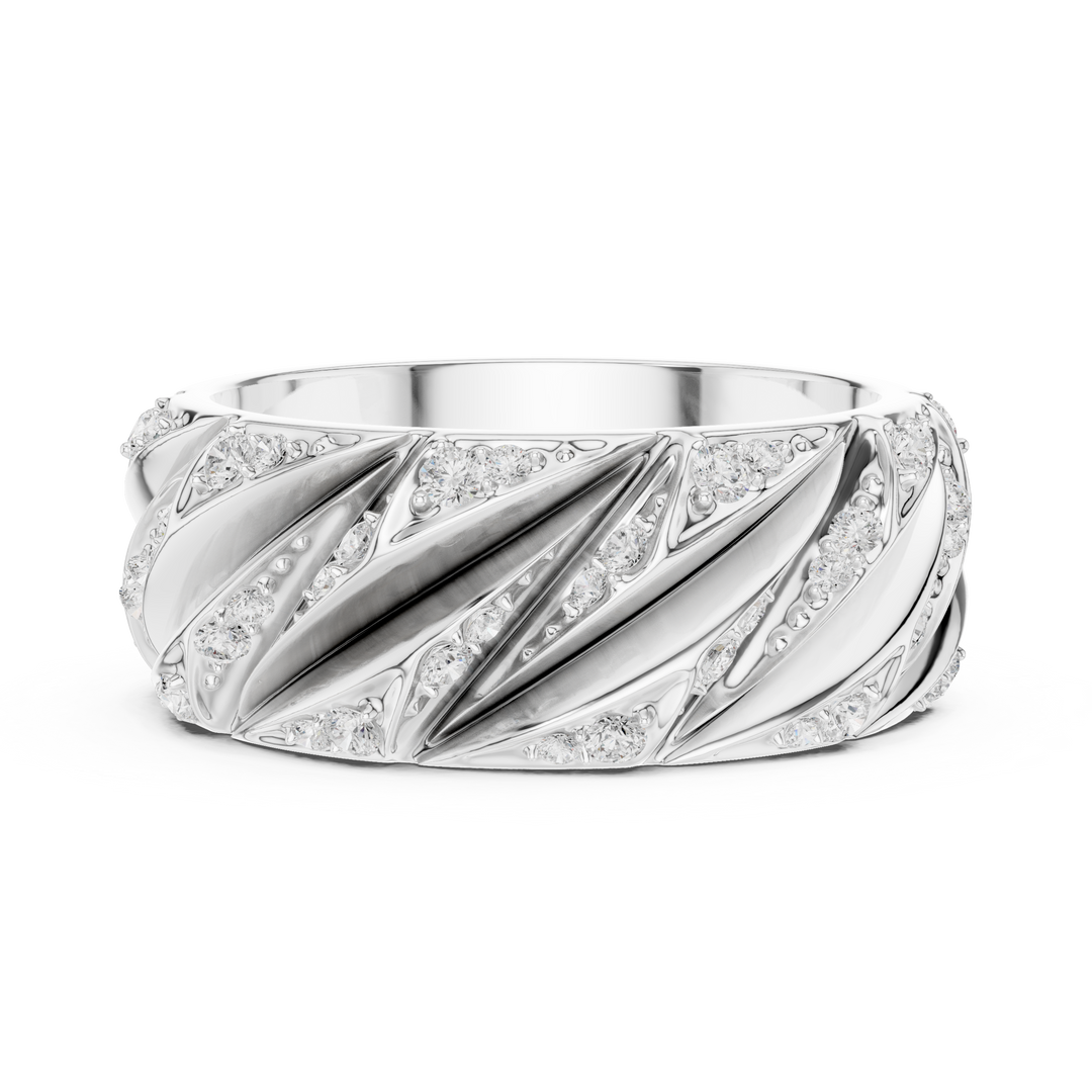 Twisted Rope Mens Ring — 0.63ct