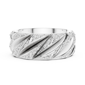 Twisted Rope Mens Ring — 0.63ct