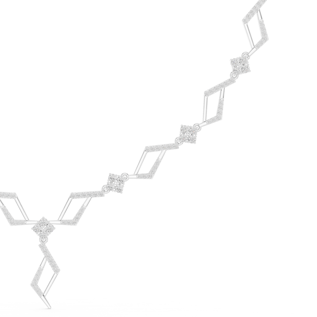Geometric Chain Station Necklace — 2.95ct