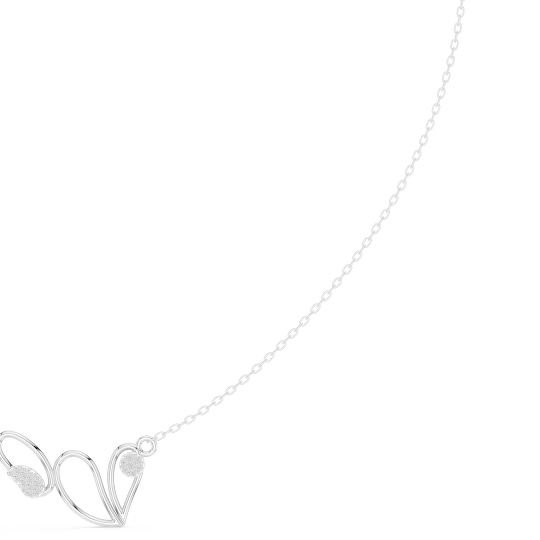 Open Heart Wirework Necklace — 0.09ct