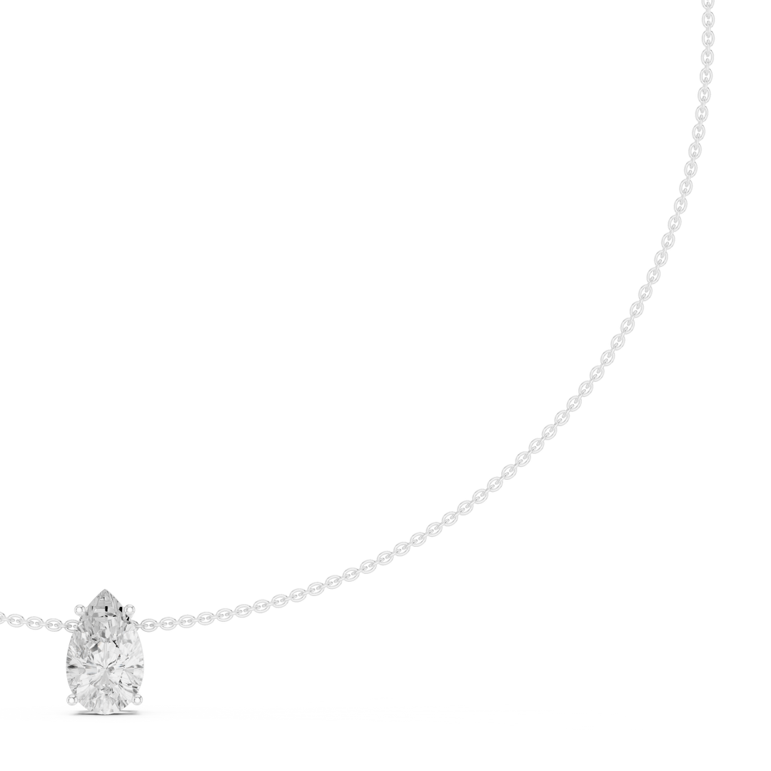 Pear Solitaire Drop Necklace — 3.07ct