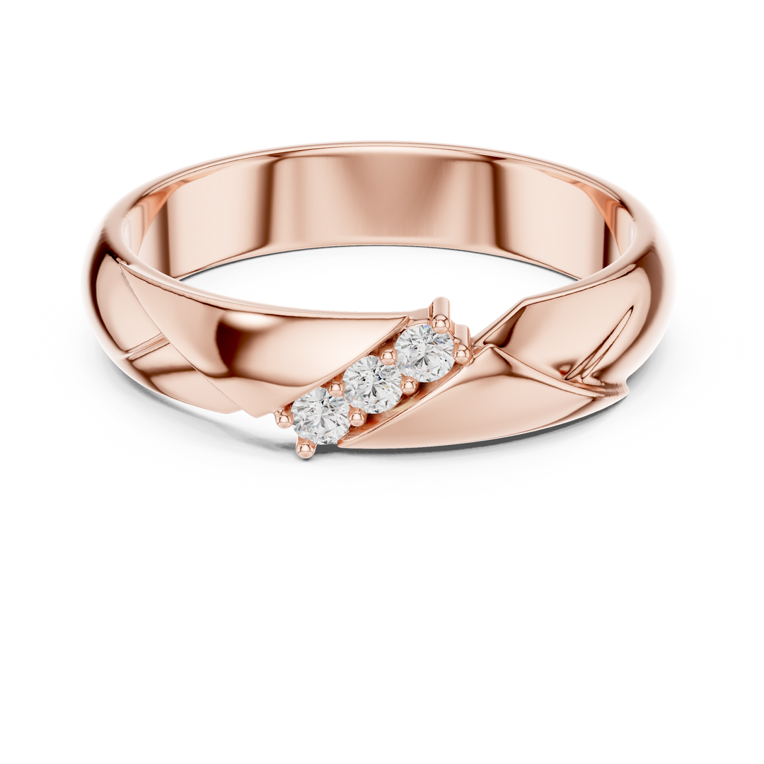 Graduated Trio Mens Ring — 0.08ct