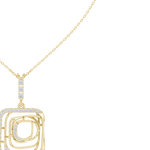 Load image into Gallery viewer, Square Spiral Pendant Necklace — 0.47ct
