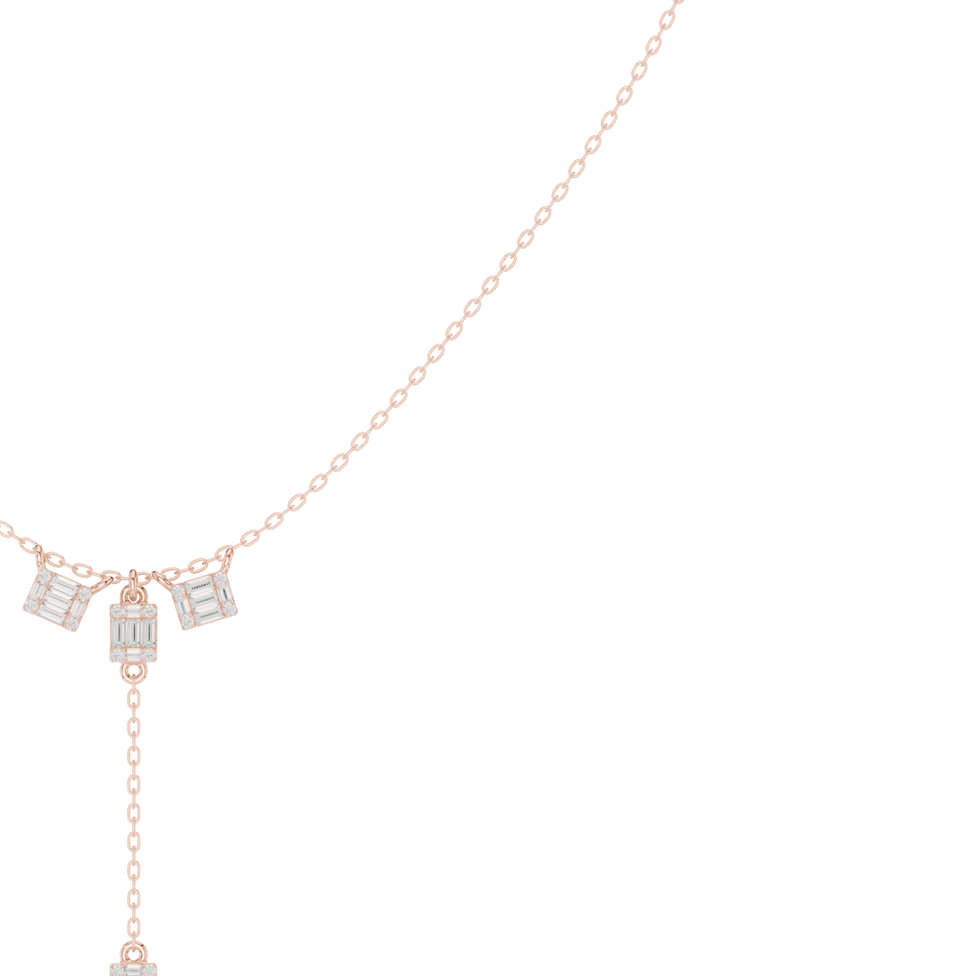 Architectural Y-Drop Necklace — 0.53ct