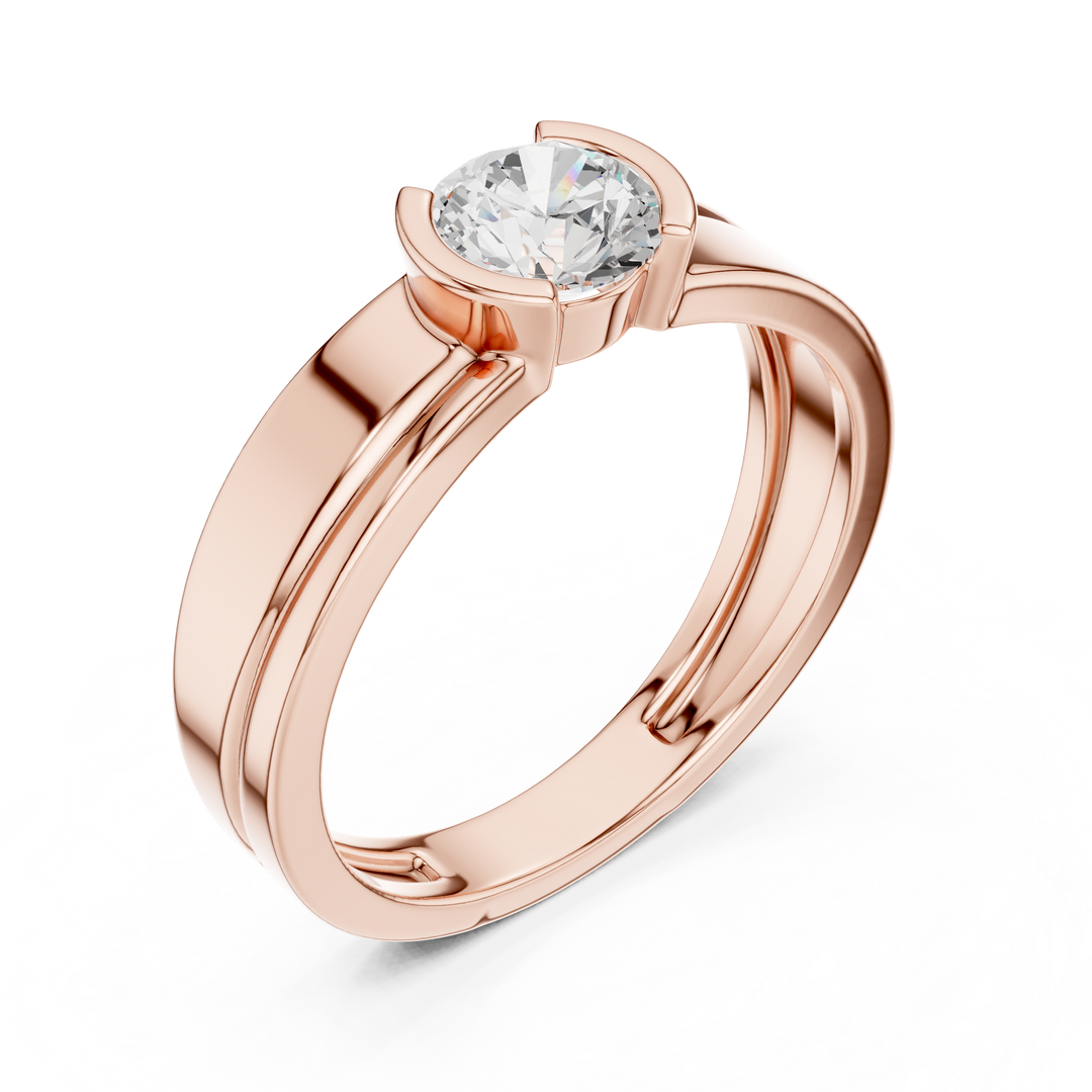 Tapered Channel Mens Ring — 0.50ct
