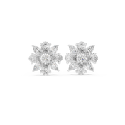 Fleur Diamond Halo Stud Earrings