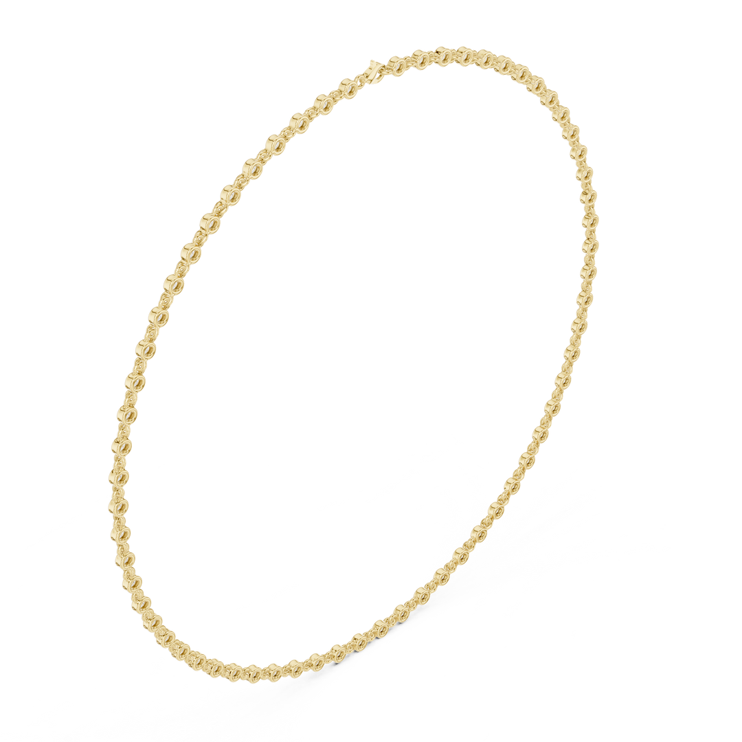 Bezel Tennis Necklace — 4.16ct