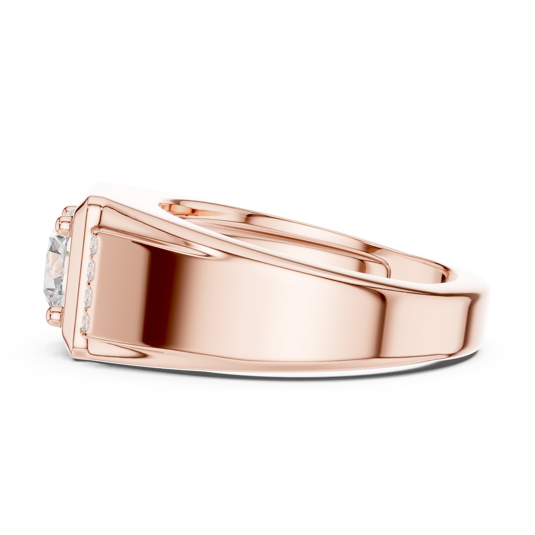 Diamond Signet Mens Ring — 1.08ct